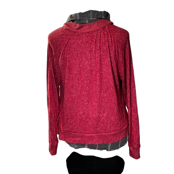 Al & Rachel Red Layered Sweater Blouse PM Petite - Picture 3 of 10